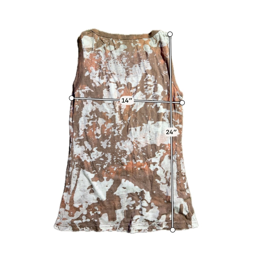 Vintage Style Eagle Crest Graphic Tank Top Brown Acid Wash Y2K Grunge Size L - Picture 4 of 5